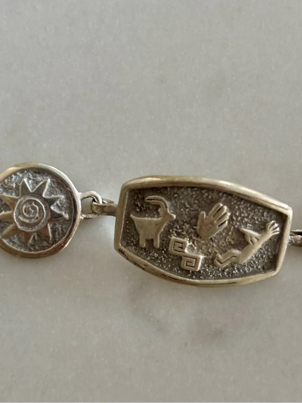 Vintage James Rogers Sterling Silver Native American Link Bracelet